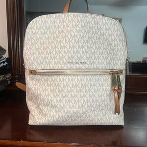 Michael Kors Cream and Tan Backpack